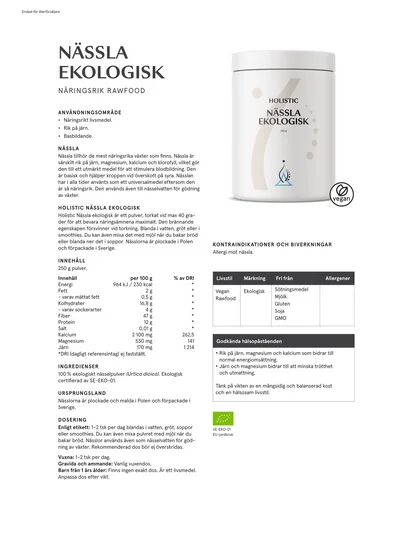 Nokkosjauhe luomu 250 g - Image 3