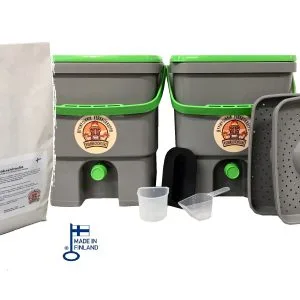 Bokashi Startpaket med 1kg finsktillverkat torrt strö