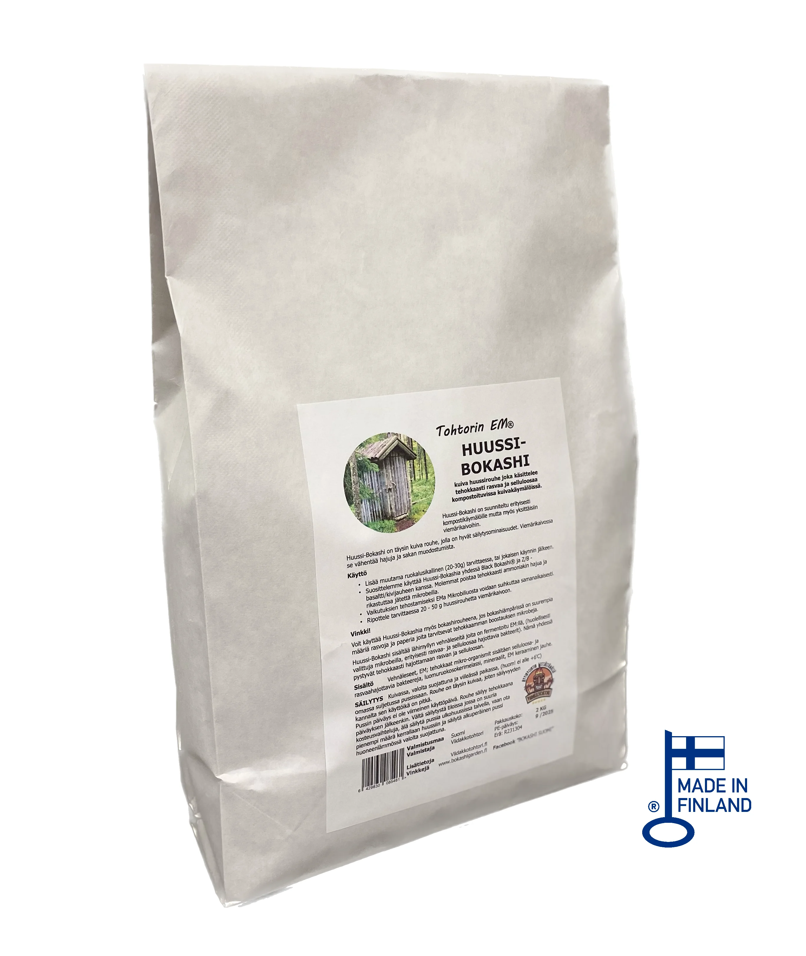 Huussi-Bokashi Tohtorin EM® - kotimainen huussirouhe 2KG