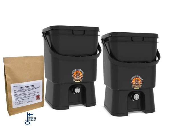 Black Mocca päivitetty aloituspakkas 1kg Bokashi Startpaket +1kg finskt Bokashiströ - Black Mocca