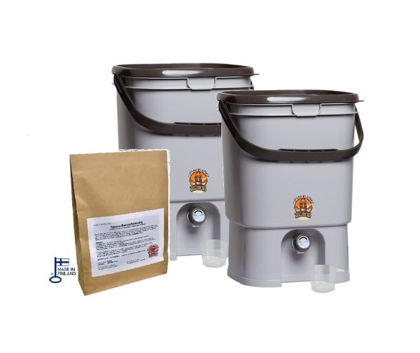 Bokashi Aloituspakkaus +1kg kuivaa bokashirouhetta - Grey Mocca