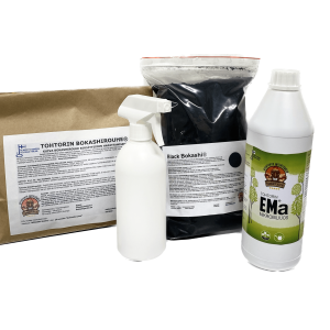 Tarjoustuotteet Triplafermentering - Strö, Black Bokashi & EMa + sprayflaska