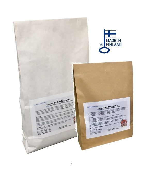 2kg ja 1kg Tohtorin Bokashirouhe® 1kg + 2kg kotimaista kuivaa rouhetta