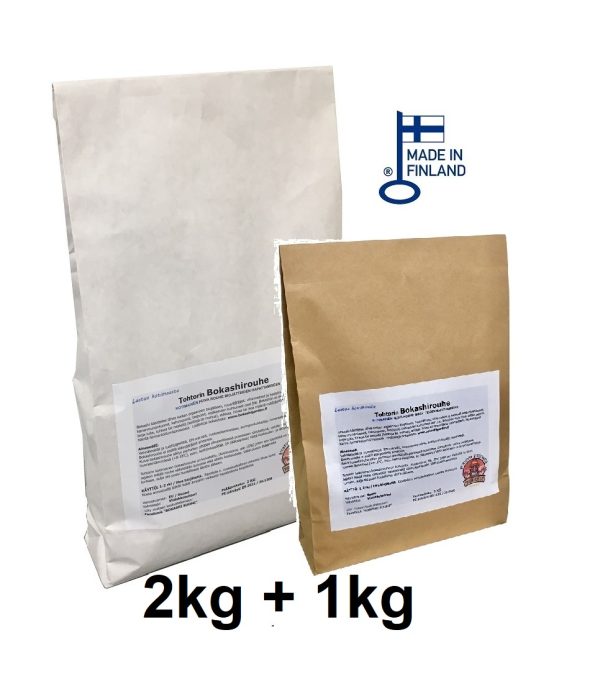 Tohtorin Bokashirouhe® 1kg + 2kg kotimaista kuivaa rouhetta