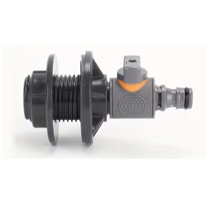 Vesisäiliön liitin hanalla - esim sadevesitynnyriin